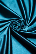 Load image into Gallery viewer, Premium Teal Shiny Nylon Spandex by the Yard Stretchy Material for Wedding, Bridal Attire, Evening Dresses, Prom Dresses, Costumes and More.