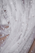 Load image into Gallery viewer, Top-Rated Milky White Pearl Fabric: Elegant Wedding Fabric by the Yard for Bridal Attire, Festival Designs & Unique Creations.