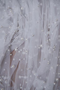 Load image into Gallery viewer, White Pearl Bridal Fabric by the Yard | Luxury Festival Fabric for Dynamic Wedding Dress Designs Perfect for Womens Couture.