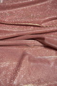 Load image into Gallery viewer, Dusty Pink Glitter Fabric by the Yard | Lurex Spandex Knit for Wedding Dresses, Evening Gowns, Costumes & Backdrops Sparkle Shimmer Fabric.