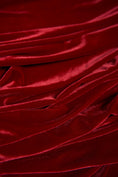 Load image into Gallery viewer, Deep Red Velvet Stretch Fabric- Soft Luxury 4 Way Stretch Velvet by the Yard for Costumes & Fashion Bows, Evening and Prom Dresses, Garments