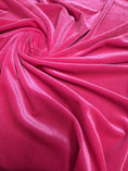 Load image into Gallery viewer, Hot Pink Soft 4-Way Stretch Velvet by the Yard for Costumes and Bows| Luxury Fashion Fabric for Evening and Prom Dresses. Fashion Costumes