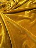 Load image into Gallery viewer, Top-Rated Gold Velvet Stretch Fabric: Luxurious 4-Way Stretch Velvet for Costumes & Bows Perfect for Your Next Project.