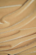 Load image into Gallery viewer, Light Gold Velvet Stretch Fabric by the Yard - Luxury 4-Way Stretch Velvet for Costumes, Bows, & Fashion Projects.
