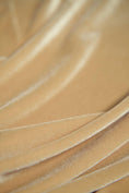Load image into Gallery viewer, Light Gold Velvet Stretch Fabric by the Yard - Luxury 4-Way Stretch Velvet for Costumes, Bows, & Fashion Projects.