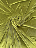 Load image into Gallery viewer, Olive Green Stretch Velvet - 4 Way Stretch Fabric by the Yard for Women's Dresses, Antique Designs, Fashion Bows, Evening and Prom Dresses