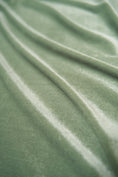 Load image into Gallery viewer, Sage Green Stretch Velvet Fabric-4 Way Stretch Soft Green Velvet by the Yard for Apparel & Crafts. Premium Velvet for Prom and Evening Gowns