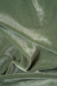 Load image into Gallery viewer, Sage Green Stretch Velvet Fabric-4 Way Stretch Soft Green Velvet by the Yard for Apparel & Crafts. Premium Velvet for Prom and Evening Gowns