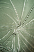 Load image into Gallery viewer, Sage Green Stretch Velvet Fabric-4 Way Stretch Soft Green Velvet by the Yard for Apparel & Crafts. Premium Velvet for Prom and Evening Gowns