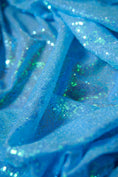 Load image into Gallery viewer, Blue Sequin Fabric by the Yard -3mm Iridescent Stretch Sequins on Mesh for Weddings, Costumes & Glamorous Projects, Prom and Evening Dresses