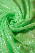 Load image into Gallery viewer, Mint Green Sequin Fabric by the Yard | Iridescent Sequins for Luxury Fashion and Festival Wear | Shiny Fabric for Special Occasions.