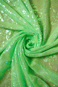 Load image into Gallery viewer, Mint Green Sequin Fabric by the Yard | Iridescent Sequins for Luxury Fashion and Festival Wear | Shiny Fabric for Special Occasions.