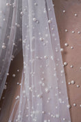 Load image into Gallery viewer, Top-Rated Milky White Pearl Fabric: Elegant Wedding Fabric by the Yard for Bridal Attire, Festival Designs & Unique Creations.