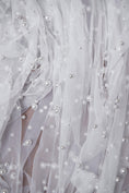 Load image into Gallery viewer, Top-Rated Milky White Pearl Fabric: Elegant Wedding Fabric by the Yard for Bridal Attire, Festival Designs & Unique Creations.