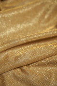 Load image into Gallery viewer, Gold Glitter Fabric | Lurex Spandex Knit by the Yard | Sparkle Shimmer Wedding Fabric for Evening Gowns, Costumes & Backdrops, Prom Dresses