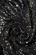 Load image into Gallery viewer, Iridescent Black Grey Striped Sequin Stretch Mesh Fabric Sparkling Sequin Mesh for Dresses, Costumes, Gowns, and DIY Projects, Prom