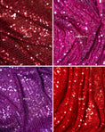 Load image into Gallery viewer, Iridescent Striped Sequin Fabric on Stretch Mesh Sparkly Sequin Fabric for Dresses, Gowns, Costumes, Bridal, Evening Wear, Prom Dresses
