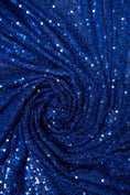 Load image into Gallery viewer, Iridescent Royal Blue Striped Sequin Fabric on Stretch Mesh - Shiny Glitter Sequins for Sewing, Crafting, Apparel, Costumes, DIY Projects.