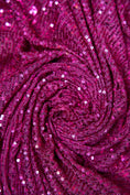 Load image into Gallery viewer, Iridescent Magenta Striped Sequin Fabric on Stretch Mesh - Shiny Glitter Sequins for Sewing, Crafting, Apparel, Costumes, DIY Projects. Prom