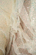 Load image into Gallery viewer, Exclusive Bridal Iridescent Beaded Embroidery Lace Fabric for Wedding Dresses, Custom Gowns & Veils Luxury Wedding Fabric for Bridal Couture