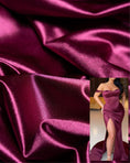 Load image into Gallery viewer, Magenta Shiny Nylon Spandex by the Yard | Stretchy Material for Sportswear, Bridal Attire, Evening Dresses, Prom Dresses and Costumes
