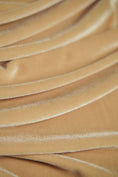 Load image into Gallery viewer, Light Gold Velvet Stretch Fabric by the Yard - Luxury 4-Way Stretch Velvet for Costumes, Bows, & Fashion Projects.