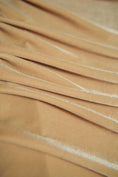 Load image into Gallery viewer, Light Gold Velvet Stretch Fabric by the Yard - Luxury 4-Way Stretch Velvet for Costumes, Bows, & Fashion Projects.