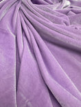 Load image into Gallery viewer, Lilac Velvet Fabric |4-Way Stretch Velvet by the Yard | Fashion Dress Fabric | Luxury Costume Fabric & Bows. Premium Velvet for Prom Dresses