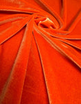 Load image into Gallery viewer, Luxurious Orange Stretch Velvet Fabric- Soft 4-Way Stretch Dress Material | Perfect for Fashion & Crafts by the Yard, Prom - Evening Dresses