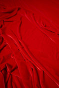 Load image into Gallery viewer, Red Stretch Velvet by the Yard | Luxurious Red Velvet Fabric for Apparel, Party, Prom and Evening Dresses. Premium Red Stretch Velvet Fabric