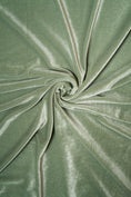 Load image into Gallery viewer, Sage Green Stretch Velvet Fabric-4 Way Stretch Soft Green Velvet by the Yard for Apparel & Crafts. Premium Velvet for Prom and Evening Gowns
