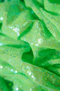 Load image into Gallery viewer, Mint Green Sequin Fabric by the Yard | Iridescent Sequins for Luxury Fashion and Festival Wear | Shiny Fabric for Special Occasions.