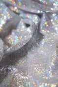 Load image into Gallery viewer, Silver Sequin Fabric | Iridescent Glitter Fabric for Clothing | Fashion Wedding Fabric by the Yard, Modern Sparkle Textiles, Prom Dresses
