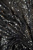 Load image into Gallery viewer, Iridescent Black Grey Striped Sequin Stretch Mesh Fabric Sparkling Sequin Mesh for Dresses, Costumes, Gowns, and DIY Projects, Prom