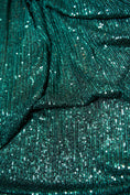 Load image into Gallery viewer, Iridescent Striped Sequin Fabric on Stretch Mesh Sparkly Sequin Fabric for Dresses, Gowns, Costumes, Evening Wear, DIY Fashion Projects