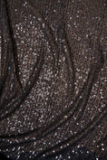 Load image into Gallery viewer, Iridescent Black Striped Sequin Stretch Mesh Fabric Sparkling Sequin Mesh for Dresses, Costumes, Gowns, and DIY Projects, Prom