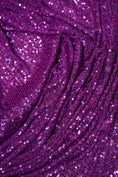 Load image into Gallery viewer, Iridescent Plum Striped Sequin Fabric on Stretch Mesh - Shiny Glitter Sequins for Sewing, Crafting, Apparel, Costumes, DIY Projects, Prom