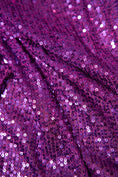 Load image into Gallery viewer, Iridescent Plum Striped Sequin Fabric on Stretch Mesh - Shiny Glitter Sequins for Sewing, Crafting, Apparel, Costumes, DIY Projects, Prom