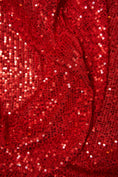 Load image into Gallery viewer, Iridescent Red Striped Sequin Fabric on Stretch Mesh - Shiny Glitter Sequins for Sewing, Crafting, Apparel, Costumes, DIY Projects. Prom