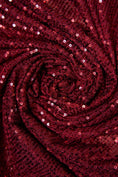 Load image into Gallery viewer, Iridescent Ruby Striped Sequin Fabric on Stretch Mesh - Shiny Glitter Sequins for Sewing, Crafting, Apparel, Costumes, DIY Projects, Prom.