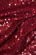 Load image into Gallery viewer, Iridescent Ruby Striped Sequin Fabric on Stretch Mesh - Shiny Glitter Sequins for Sewing, Crafting, Apparel, Costumes, DIY Projects, Prom.