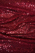 Load image into Gallery viewer, Iridescent Ruby Striped Sequin Fabric on Stretch Mesh - Shiny Glitter Sequins for Sewing, Crafting, Apparel, Costumes, DIY Projects, Prom.