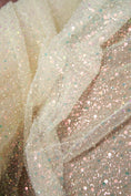 Load image into Gallery viewer, Exclusive Bridal Iridescent Beaded Embroidery Lace Fabric for Wedding Dresses, Custom Gowns & Veils Luxury Wedding Fabric for Bridal Couture