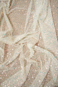 Load image into Gallery viewer, Exclusive Bridal Iridescent Beaded Embroidery Lace Fabric for Wedding Dresses, Custom Gowns & Veils Luxury Wedding Fabric for Bridal Couture