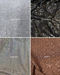 Load image into Gallery viewer, Iridescent Striped Sequin Fabric on Stretch Mesh Sparkly Sequin Fabric for Dresses, Gowns, Costumes, Bridal, Evening Wear, Prom Dresses