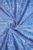 Load image into Gallery viewer, Baby Blue Iridescent Fabric, Velvet Sequin Fabric, Stretch Velvet Fabric by the Yard, Luxury 2 Way Stretch Velvet Fashion Fabric