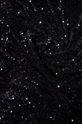 Load image into Gallery viewer, Black Velvet Sequin Fabric, Stretch Velvet Fabric by the Yard, Festival Wear, Dance Fabric, Luxury 2 Way Stretch Velvet Fashion Fabric