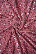 Load image into Gallery viewer, Dusty Rose Velvet Fabric, Sequin Fabric, Stretch Velvet Fabric by the Yard, Festival Fabric, Luxury 2 Way Stretch Velvet Fashion Fabric