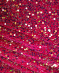 Load image into Gallery viewer, Fuchsia Iridescent Fabric, Velvet Sequin Fabric, Prom Dress Fabric by the Yard, Luxury 2 Way Stretch Velvet Wedding Fabric