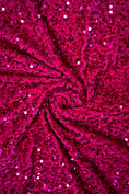 Load image into Gallery viewer, Fuchsia Velvet Fabric, Sequin Fabric, Prom Dress Fabric by the Yard, Festival Wear, Luxury 2 Way Stretch Velvet Wedding Fabric